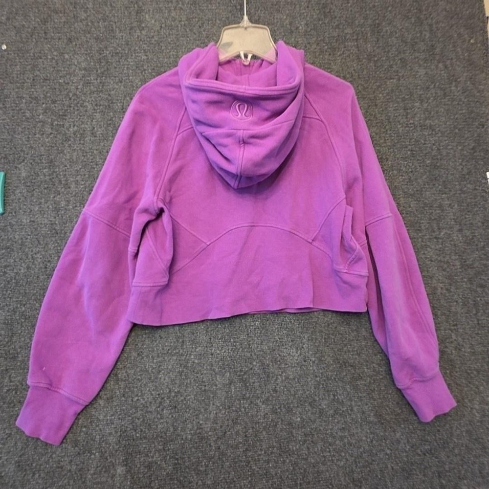 Lululemon Hoodie Womens XS/S Purple Fleece Cropped 1/2 Zip Thumbholes Pullover